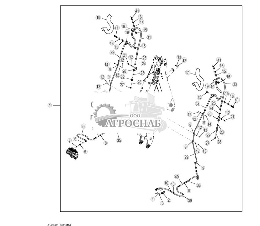 Комплект гидравлической системы вспомогательного оборудования, телескопическая рукоять - ST819427 589.jpg
